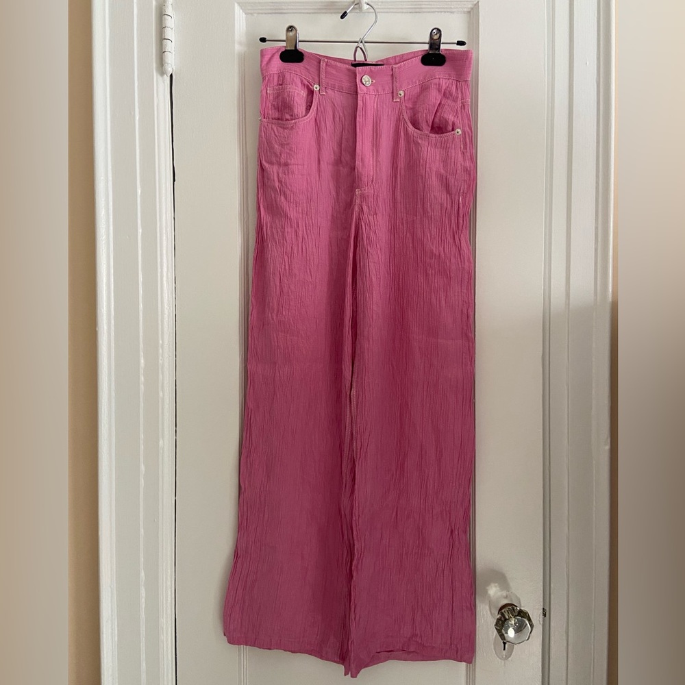 Hot pink Zara trousers